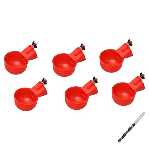Roysmart - Roysmart Lot de 6 abreuvoirs automatiques pour poules, avec perceuse, gobelets à eau pour poules, canards, oies, dindes