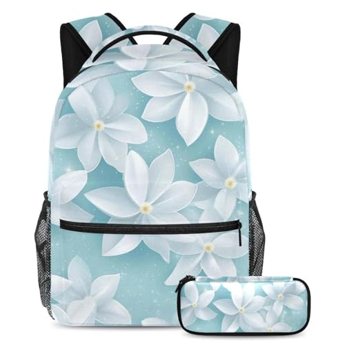 Cartable grande capacité bleu fleuri pour ne plus jamais manquer de place pour ses manuels