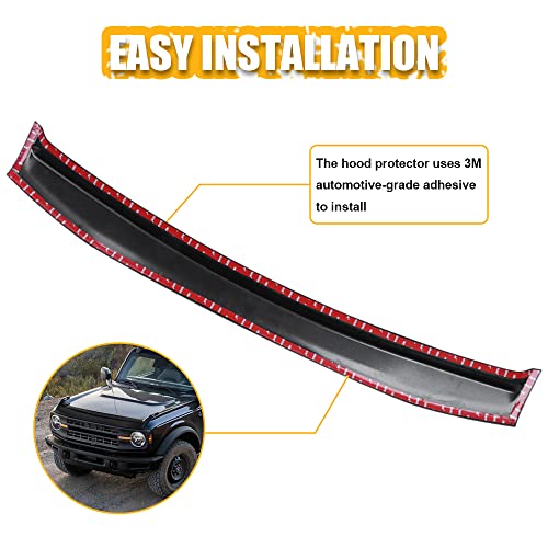 Broaddict Hood Deflector Hood Protector Fit For Ford Bronco 4-Door & 2-Door 2021 2022 2023 Trail Armor Textured Black Hood Guard Shield Bug Deflector #TOP5