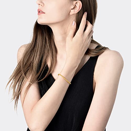 CHOW SANG SANG 999.9 24K Solid Gold Price-by-Weight Gold Beaded Bracelet for Women 09464B3