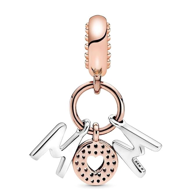Image of Mom Family Charms Bead for Bracelets and Necklaces Jewelry Charm for Women Valentine Mother's Day