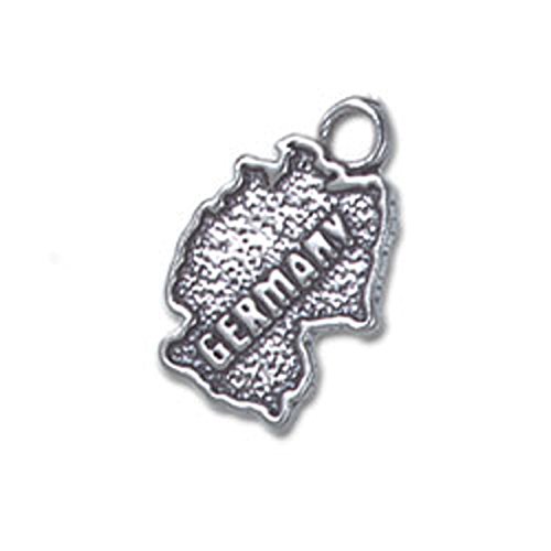 Sterling Silver Womens 18" 1mm Box Chain Map Country Of