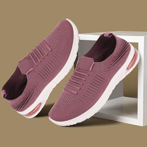 Image of Lightweight Breathable Sports Sneakers for Women 101-Onion