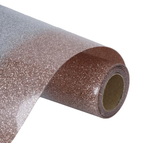 Image of HTVVETUR Glitter Rainbow Heat Transfer Vinyl - 12 inch x 8ft Rainbow HTV Vinyl Glitter Iron on Vinyl