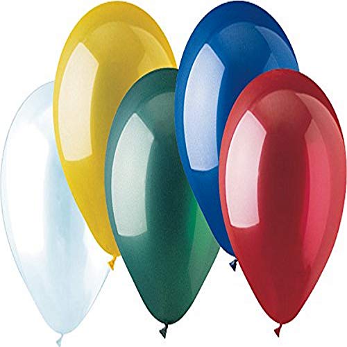 CTI Industries 100 Count Crystal Assorted Latex Balloon, 12