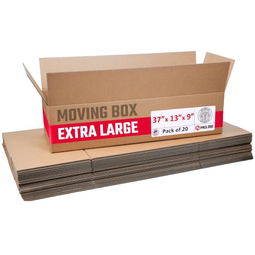 Image of Extra Large Moving Boxes 37 inchL x 13 inchW x 9 inchH (Pack of 20) - USA-Made Cardboard Packing Boxes for Moving, Shipping, or Storage - USPS, UPS, FedEx Approved - Professional Packing Supplies | USA-Made Cardboard Packing Boxes for Moving, Shipping, or Storage - USPS, UPS, FedEx Approved - Professional Packing Supplies