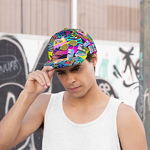 Retro 80S 90S Flat Bill Baseball Cap For Women Men Adjustable Retro Baseball Cap Funny 80S 90S Baseball Hat #TOP2