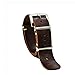 Produktbild NATO-Uhrenarmband, Zulu-Band, Leder, Militär-Stil, geölt, lang, braun, Whiskey, Leinen, stilvolle Edelstahl-Schnalle, wählen Sie Größe 18 mm, 20 mm, 22 mm, 24 mm, silber, 20 mm, Militar