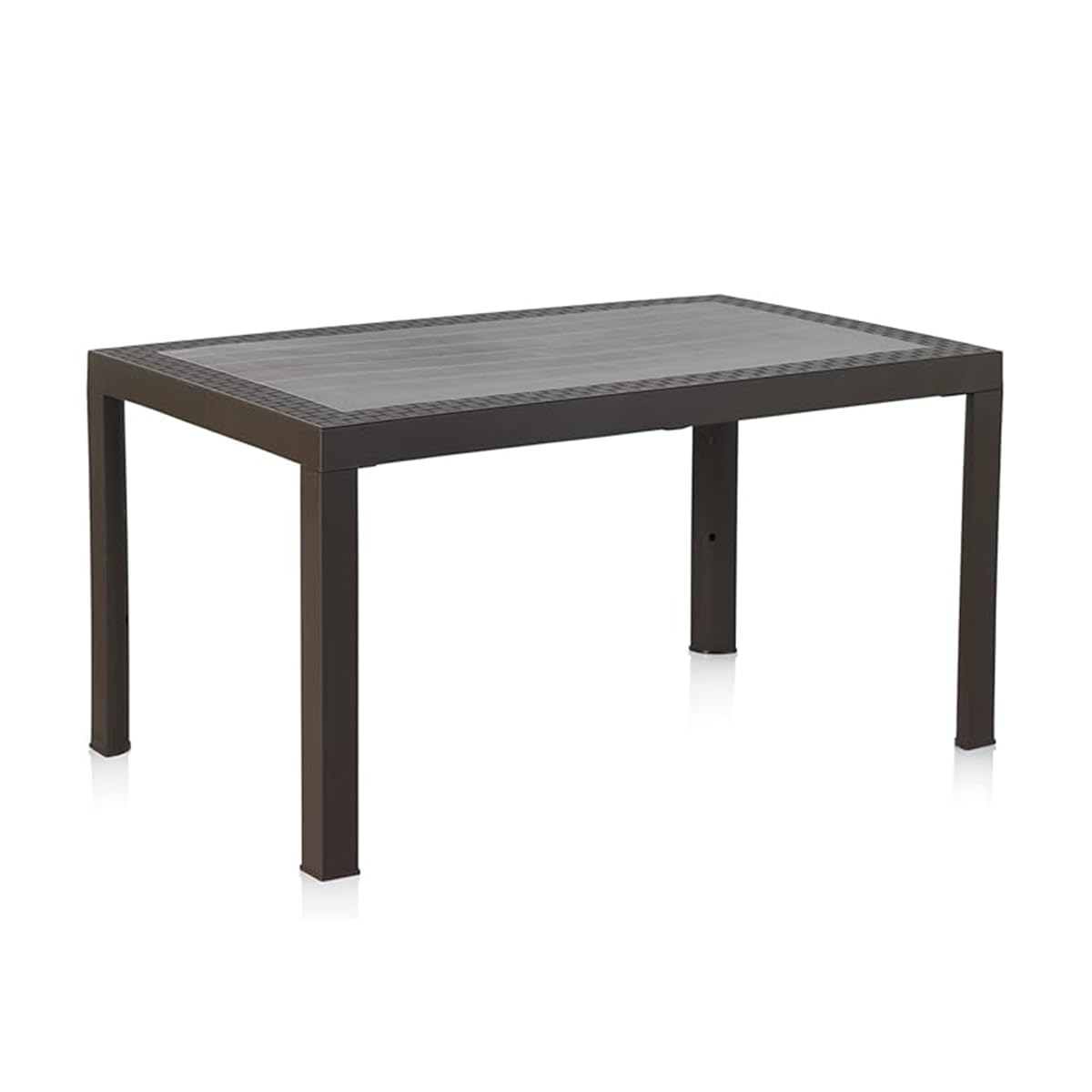 Shaf – Mesa Dream de Jardín y Terraza 140 cm – Mesa de Exterior e Interior – Plástico Reciclado Resistente a Rayos UV – No Requiere Montaje – Diseño Moderno – Color Wengue