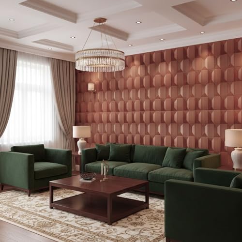 Image of Kayra Decor 3D PVC Wall Panels for Bedroom & Living Room | Artisian Design | Blackwood Color| 19.7 x 19.7 Inch | Pack of 12 | 32.28 Sq Ft