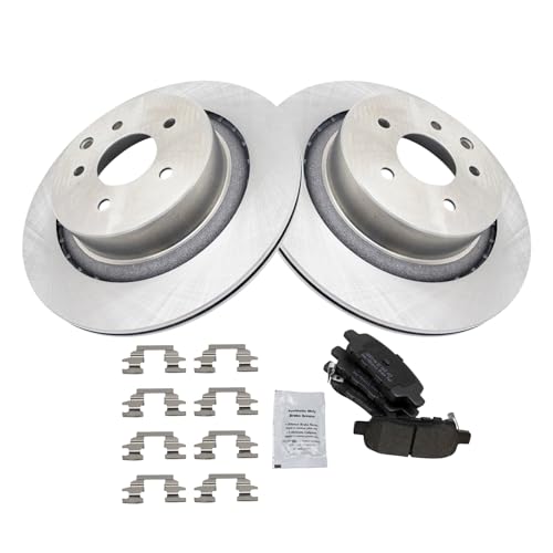 Image of TRQ Rear Brake Pad and Rotor Set Semi Metallic 330mm Rotors