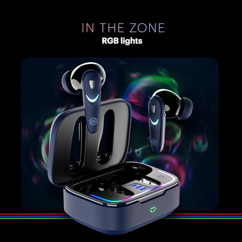 Image of Noise Buds Combat X In-Ear Truly Wireless Gaming Earbuds with 40ms Low Latency, 60H of Playtime, Spatial Audio, RGB Lights,Instacharge(10 min=180 min),10mm Driver, BT v5.3(Thunder Blue)