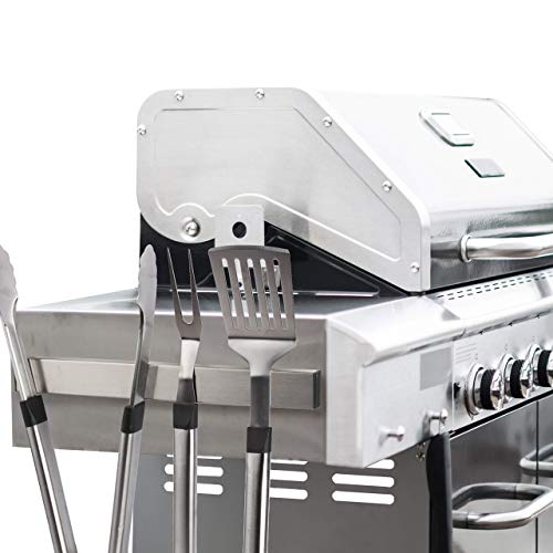 Camerons Magnetic Stainless Steel Tool Bar Rack - Strong Magnet Knife Strip W Adhesive Attaches To Grill - Hands Free Utensil Organizer Holds Up To 10 Tools thumb #2