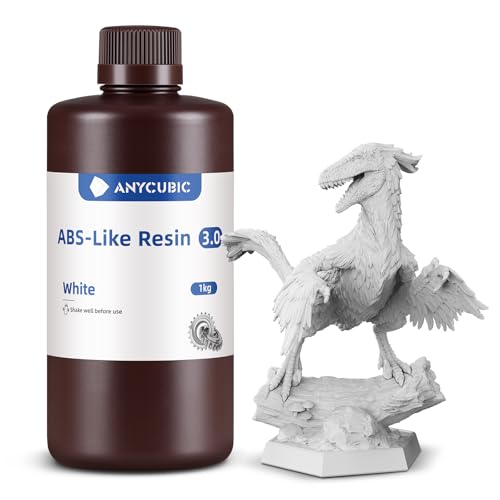 Image of ANYCUBIC ABS-Like Resin 3.0, Upgraded 14K 3D Printer Resin with Enhanced Strength and Toughness, High Precision, Low Odor, Wide Compatibility for All LCD Resin 3D Printers (White, 1kg)