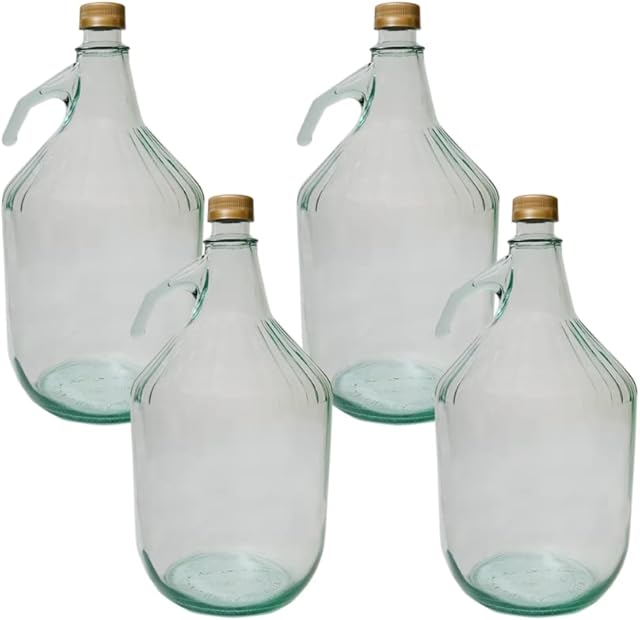 DIAH DO IT AT HOME 4 x 5L Demijohn with Screw Cap Fermentation Carboy for Cider Wine Making Storage