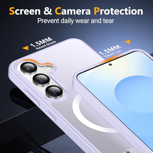 Image of SPIDERCASE Magnetic for Samsung Galaxy S25 Plus Case, [3 Stand Ways][ Military Grade Drop Protection] with Invisible Stand Shockproof Slim Case for Samsung Galaxy S25 Plus 6.7 inch, Light Purple
