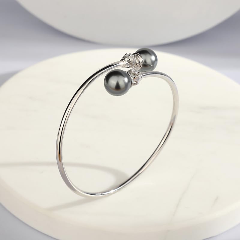 Gifts for Wife Anniversary Bracelet for Women- Tahitian Black Pearl Bracelet Real AAA Quality Handpicked Nature Pearls - Gifts for Mom Girlfriend Her NO114053