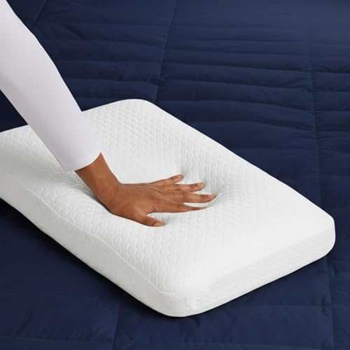 Image of SleepyHug OrthoCurve Plus Memory Foam Pillow | Soft Contouring Orthopedic Support for Neck & Spine | High-Density Pressure-Relief Foam | Breathable Soft Cover | 60x40x10 cm | White (Pack of 2)
