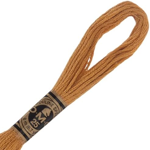 Hobby Lobby DMC Cotton Embroidery Floss - 729 Medium Old Gold (Set of 12)