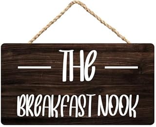 Rustic The Breakfast Nook Wood Decor Sign Farmhouse Printed Wood Signs Wall Art Wall Decor Home Hanging Wall Decor 6x12 in - Buy now
