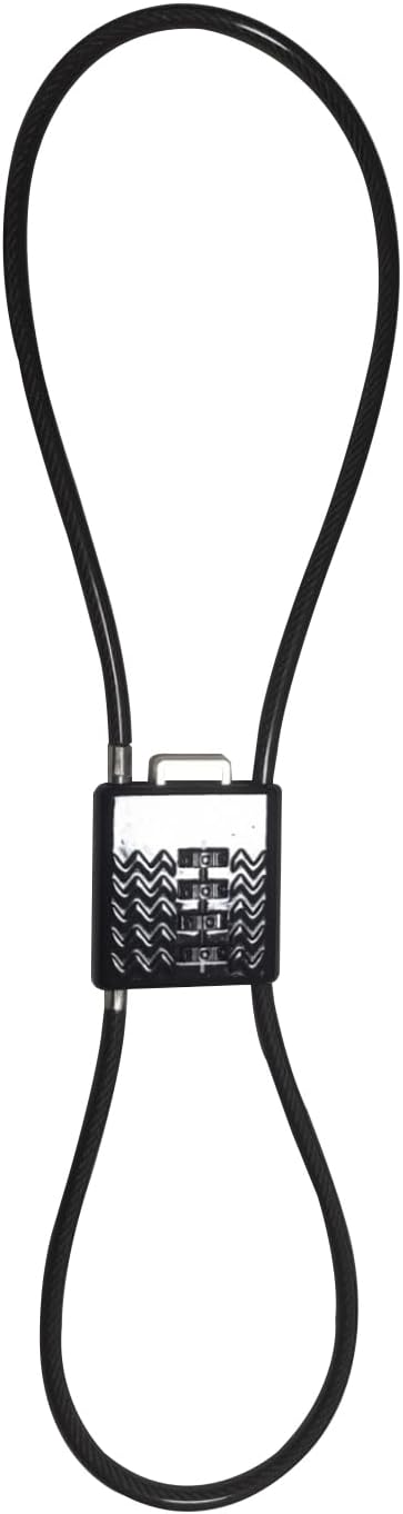 H12 (1 Pack) 4-Digit Combination Cable Padlock with 26 inch (65 cm) Flexible Steel Cable, Small Lock for Locker,Luggage, Backpack,Cabinet,Gym Bag,Toolbox,Travel,Black