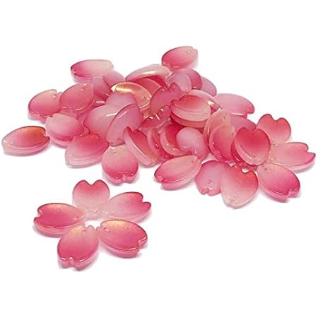 Amazon ハンドメイド アクセサリー パーツ チャーム ビーズ かんざし 50個セット Juju 桜２ チャーム アクセサリートップ 通販