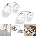 Produktbild HPZHANG Mode Perle Brosche, Doppelkopf Vintage Gold Simulation Perle Brosche Stifte, rechtwinkliger Fester Anti-Rutsch-Perle Brosche Looper für Hochzeitsschmuck Zubehör 2St White