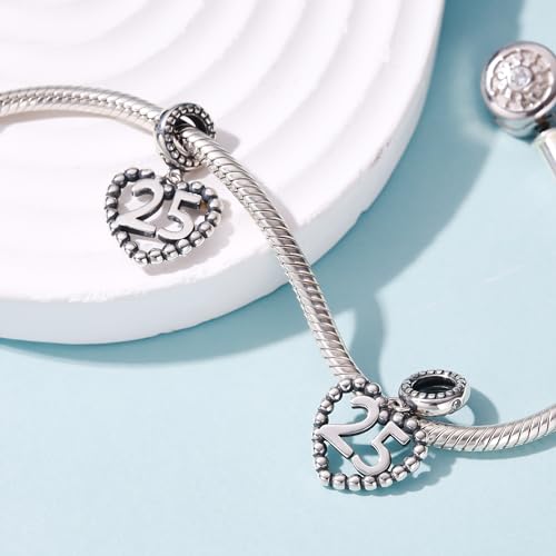 Image of 925 Sterling Silver Number Charm fits Pandora, Gift for Women