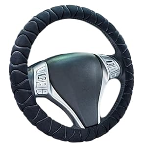 Fuzzy Car Steering Wheel Cover Non Slip Soft Furry Plush Winter Warm Vehicle Car Steering Wheel Protector Universal Automotive Steering Wheel Cover Fit 37-39cm