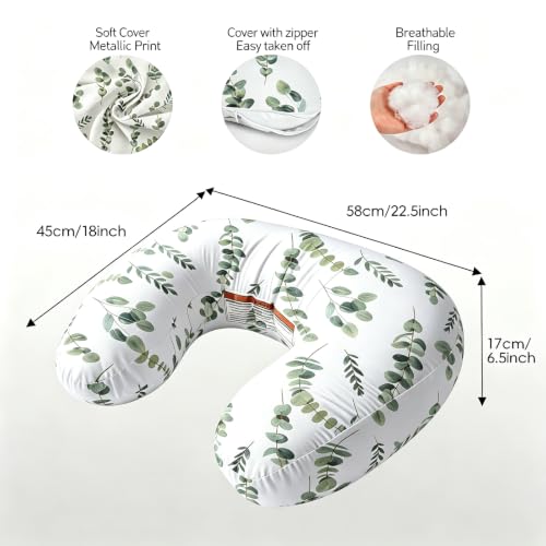 Image of Little Grape Land Nursing Pillow for Infants, Extra Firm Breastfeeding Pillows, Baby Pillow for Nursing, Bottle Feeding with Machine Washable Cover & Breathable Filling