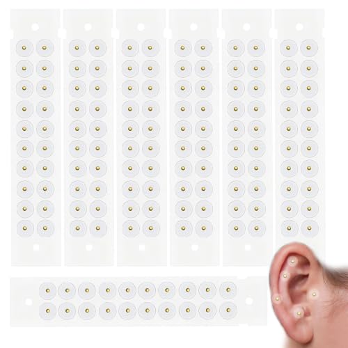 160 Pcs Gold Ear Seeds Gold Bead Ear Seeds Acupressure Ears Care Bead Self-Care Acupressure Beads Ears Seed for Men Women Relax