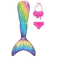 DNFUN Traje de baño niñas,sueño niñas,Fiesta en la Playa Cosplay Uso,No Incluye Aletas rígidas