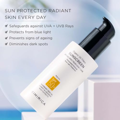 Image of Kimirica Everyday Glow Sunscreen with SPF 50+ PA+++ | Broad Spectrum Protection with organic UV filters | Lightweight cream leaves no white cast | Suitable for every skin type,100ml