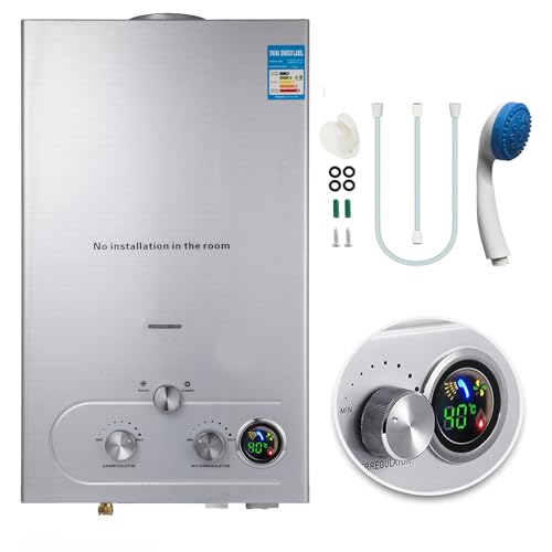 Furvveerr Chauffe Eau Gaz 10L,Chaudière à Gaz GPL avec Mode Hiver et été,LPG Propane Butane au Mur Sans Réservoir de Chauffe-eau Instantané...