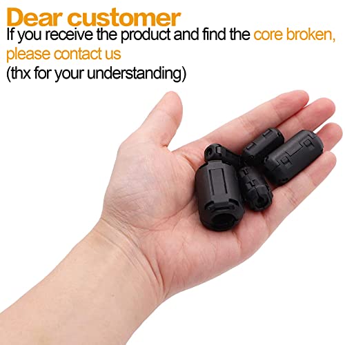 Taigoehua 27 Pieces Rfi Emi Noise Suppressor Cable Clip For 3Mm/ 5Mm/ 7Mm/ 9Mm/ 13Mm Diameter Cable With 40X24X16Mm Ferrite Ring Toroid Core Iron (Black) #TOP6