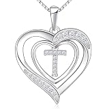 RIVIKO Collar con inicial de corazón para mujer, colgante de letra de plata de ley 925, dije personalizado del alfabeto, joyería de San Valentín, día de la madre, aniversario, Navidad, cumpleaños