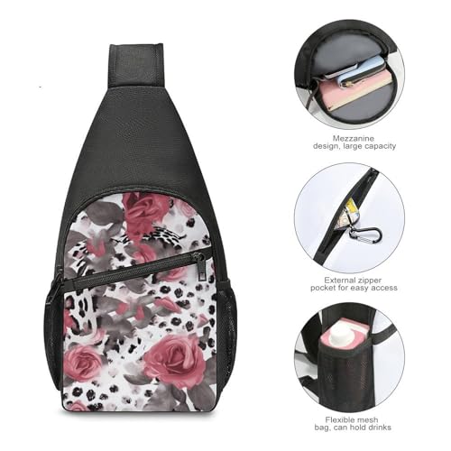 Morrales de estilo cruzado livianos con diseño leopardo miniatura 5