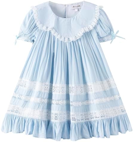 JannyBB Girls Dress, Girls Casual Cotton Dress, Vintage Bluebell Heirloom  Dress, Puff Sleeve, Long Dress for Spring and AutumnBlue: Buy Online at  Best Price in UAE - Amazon.ae