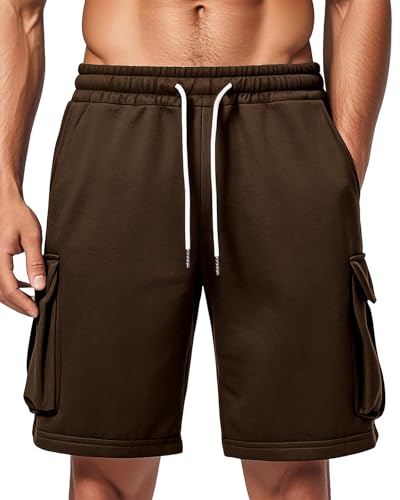 Image of Men's Cargo Sweat Shorts Casual Workout Athletic Jogger Gym SweatShorts