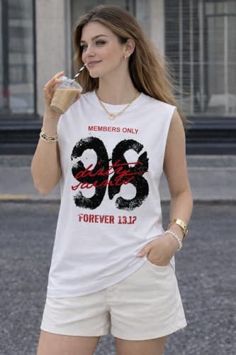 Image of Mack Jonney Women's Printed Cotton Sleeveless Vest | Round Neckt-Shirt| Casual Gym Tank Top-M.J8299