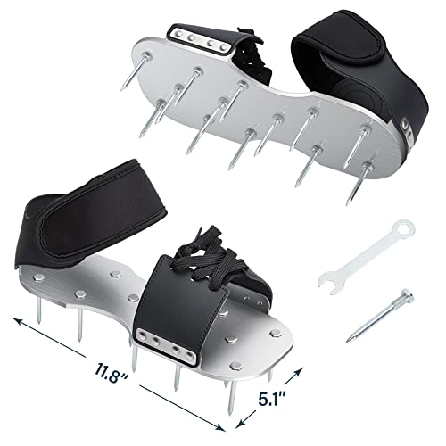 Aerator Shoes, Lawn Aerator Shoes for Grass with Sturdy Metal Sole, Aeration shoes for lawn with adaptable straps for all shoe sizes, Aerating Shoes for Lawn Pre-Assembled with Bend-resistant Prongs - Thumbnail 5