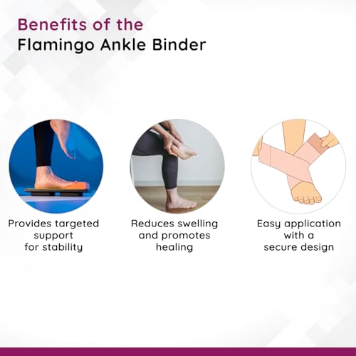 Image of Flamingo Ankle Binder for Injuries, Ankle Protection Guard for Pain Relief and Recovery | Ankle Band for Men & Women | Size - Medium | Pack of 1 | Black