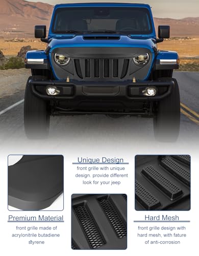 Image of SUNPIE Front Grille Assembly Compatible with Jeep Wrangler JL& Truck JT
