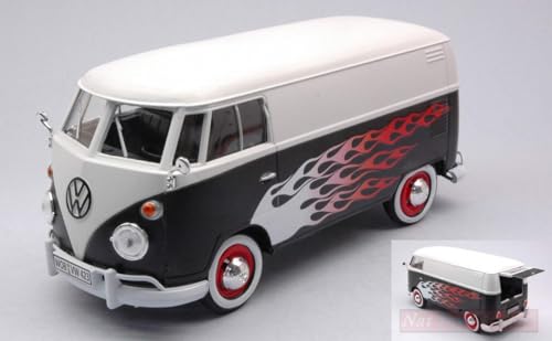 VW Type 2 T1 Delivery Van Motormax 1:24 véhicule miniature custom flammes