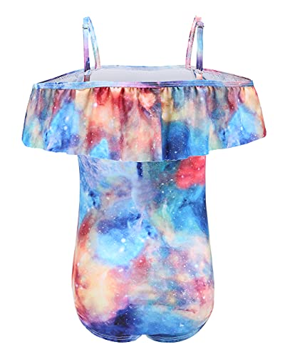 Image of Girls One Piece Swimsuits Off Shoulder Bathing Suit for Kids Hawaiian Swimwear 3-16 Years