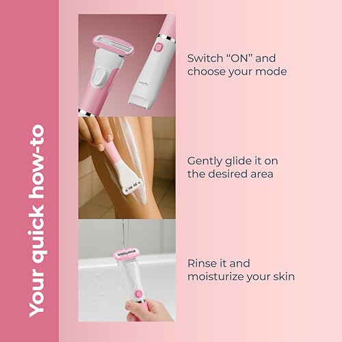 Image of Lifelong 2 In 1 Razor & Hair Trimmer for Woman | Mini Hair Remover Machine | Intimate Trimmer for Female | All in One Electric Shaver for Arms, Underarms, Legs, Bikini |Private Part, Full Body Shaver