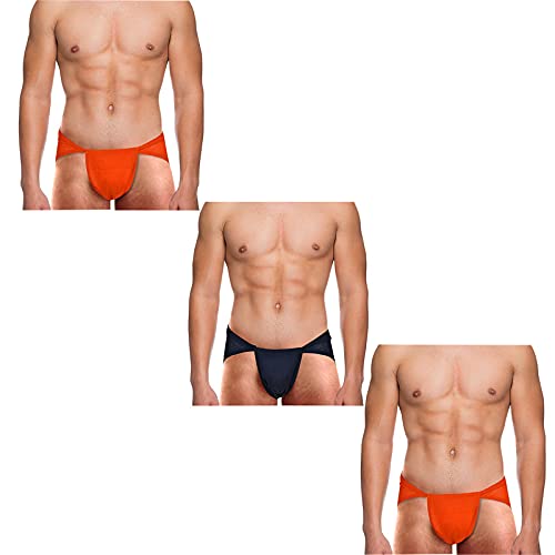 spenca Cotton Men Supporter Gym Langot for Gym, Khusti and Physical Activities_Orange/Blue_Free Size_Pack of 3-picture-49