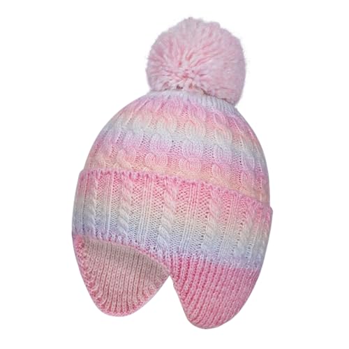 Kids Winter Beanie with Ear Flaps - Warm Knit Skull Cap for Girls, Cozy Fleece-Lined Hat for Outdoor Play & Daily Use