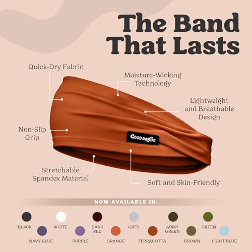 Image of Sweatband for Men and Women - Unisex Non Slip Headband that Wicks Moisture and Eliminates Excess Sweat - Durable & Long-Lasting - Running, Sports, Gym