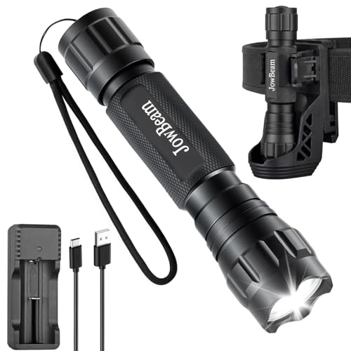 Jowbeam 1200 Lumen Tactical Flashlight for Police & Camping High-Intensity LED Flashlights with Belt Holster Single Mode Flashlight for Men Outdoor Survival Gear